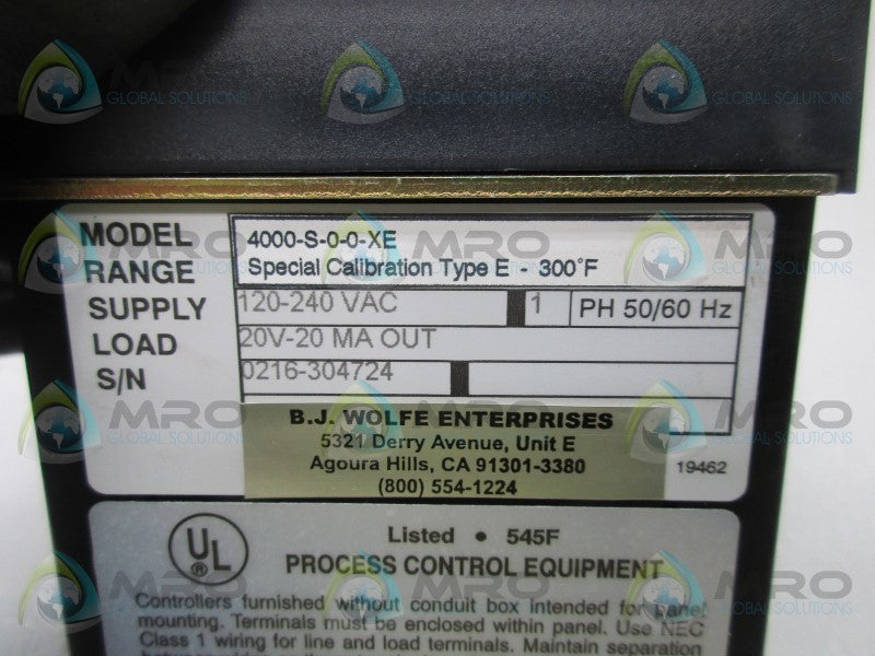 ATHENA 4000-S-0-XE TEMPERATURE CONTROLLER  NSNP
