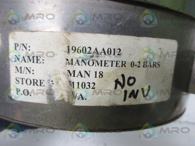 STEWART 19602AA012 PRESSURE GAUGE 0-2BARS  UNMP