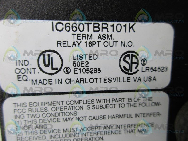 GE FANUC IC660TBR101K OUTPUT MODULE  NSMP