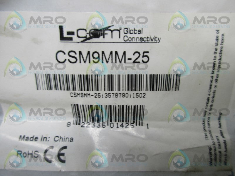 L COM CSM9MM-25 ECONOMY MOLDED DB9 * NEW IN FACTORY BAG *