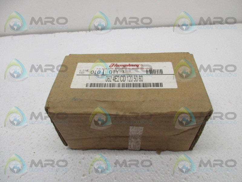 HUMPHREY 062-4E2-CD-120-50/60 SOLENOID VALVE 4WAY * NEW IN BOX *