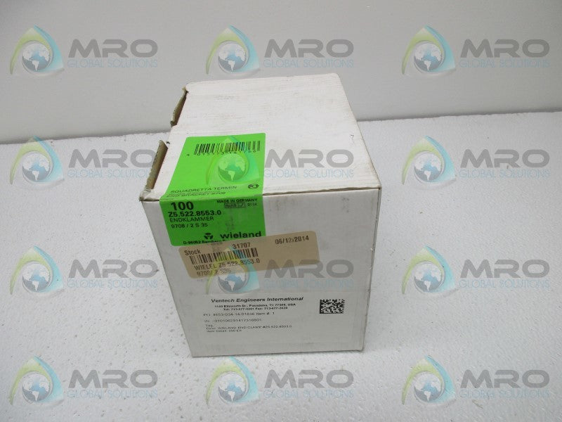 WIELAND Z5.522.8553.0 END BRACKET 9708/2S35 (BOX OF 100)  NSFS