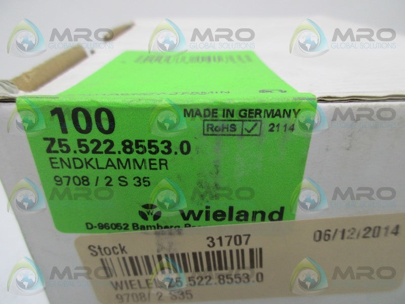 WIELAND Z5.522.8553.0 END BRACKET 9708/2S35 (BOX OF 100)  NSFS