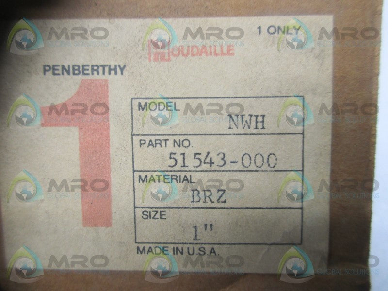 PENBERTHY 51543-000 MODEL NWH BRONZE 1"  NSMP