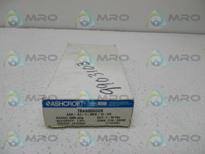 ASHCROFT ASH-K1-7-MEK-12-H3 TRANSDUCER  NSMP