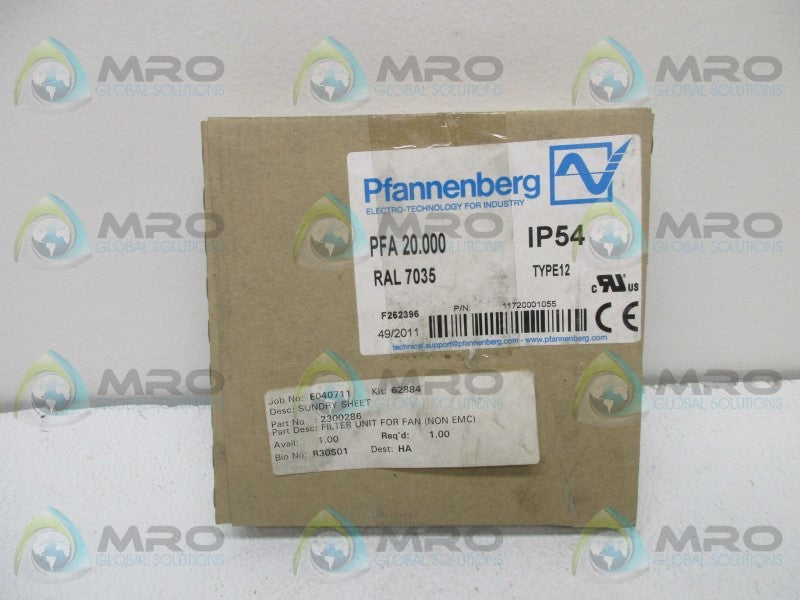 PFANNENBERG 11720001055 EXHAUST FILTER * NEW IN BOX *