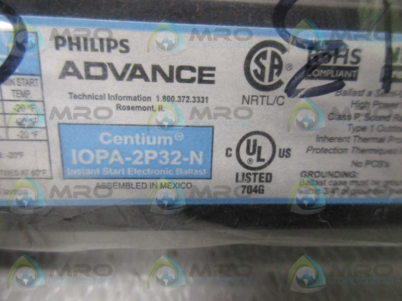 PHILLIPS ADVANCE IOPA-2P32-N ELECTRONIC BALLAST * NEW IN ORIGINAL PACKAGE *