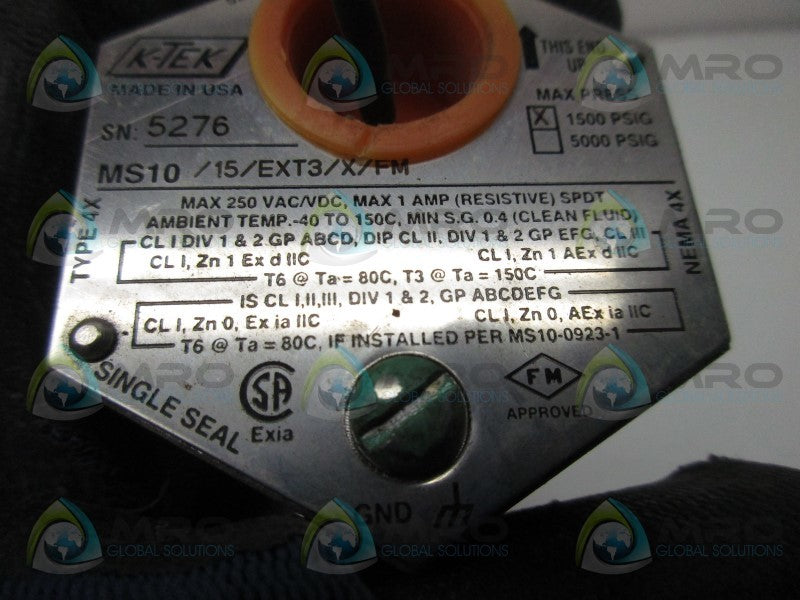 K-TEK MS10/15/EXT3/X/FM ELECTRIC LEVEL SWITCH  NSNP