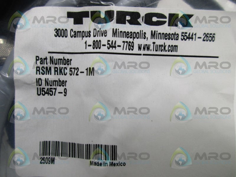TURCK RSM-RKC-572-1M DOUBLE ENDED CABLE * NEW IN FACTORY BAG *