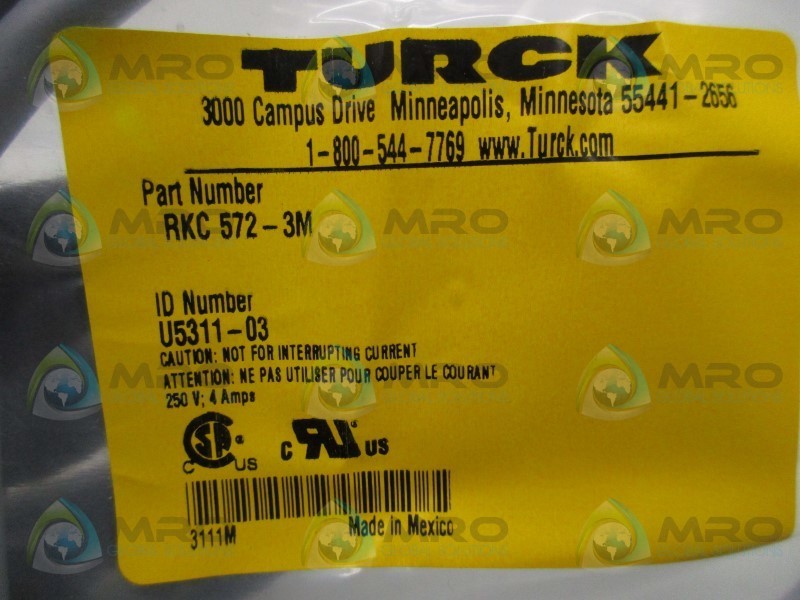 TURCK RKC-572-3M CABLE * NEW IN FACTORY BAG *