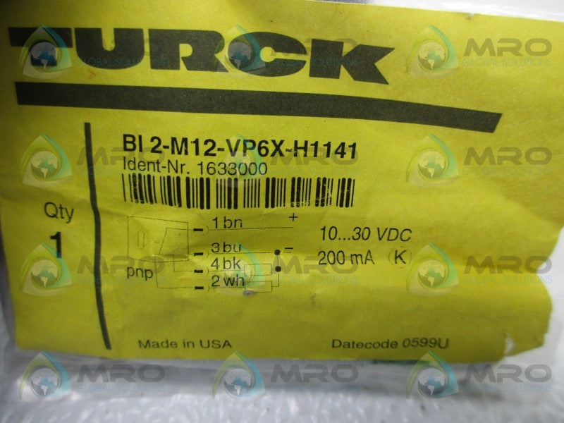 TURCK BI2-M12-VP6X-H1141 PRXOIMITY SENSOR * NEW IN FACTORY BAG *