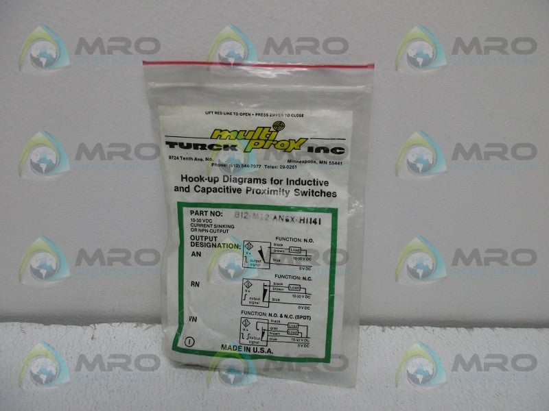 TURCK BI2-M12-AN6X-H1141 PROXIMITY SWITCH * NEW IN FACTORY BAG *