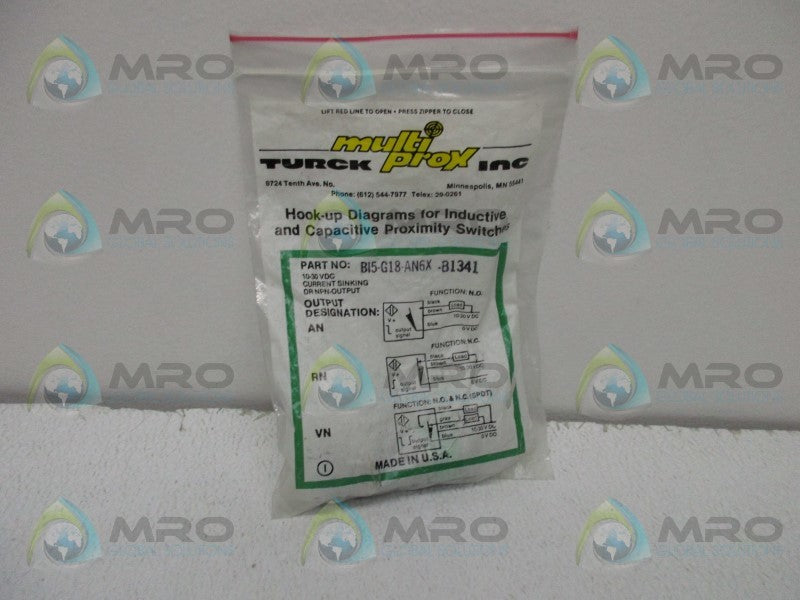 TURCK BI5-G18-AN6X-B1341 PROXIMITY SWITCH * NEW IN FACTORY BAG *