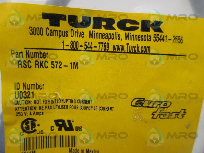 TURCK RSCRKC572-1M CABLE CONNECTOR * NEW IN FACTORY BAG *