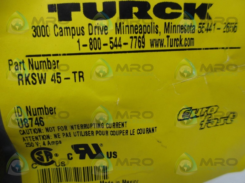 TURCK RKSW-45-TR TERMINAL RESISTOR SENSOR CONNECTOR  NSMP