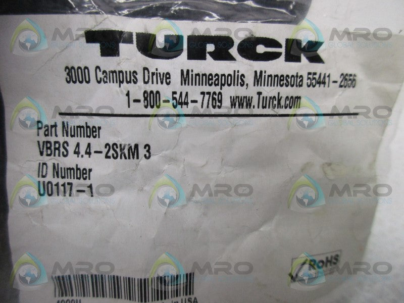 TURCK VBRS4.4-2SKM3 TWIN JUNCTION CORDSET * NEW IN FACTORY BAG *