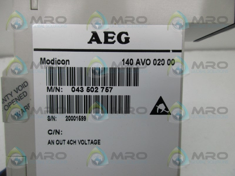 SCHNEIDER ELECTRIC 140AVO02000 ANALOG OUTPUT MODULE  NSMP