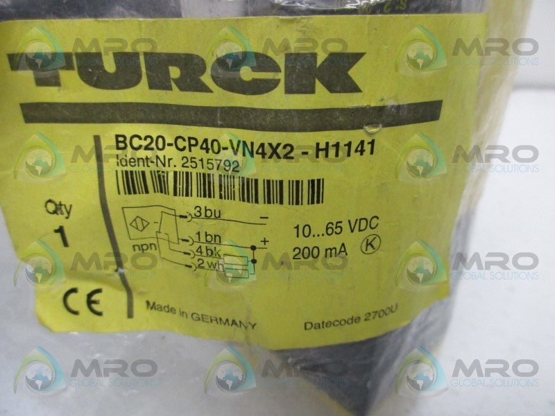 TURCK BC20-CP40-VN4X2-H1141 CAPACITIVE PROXIMITY SENSOR  NSMP