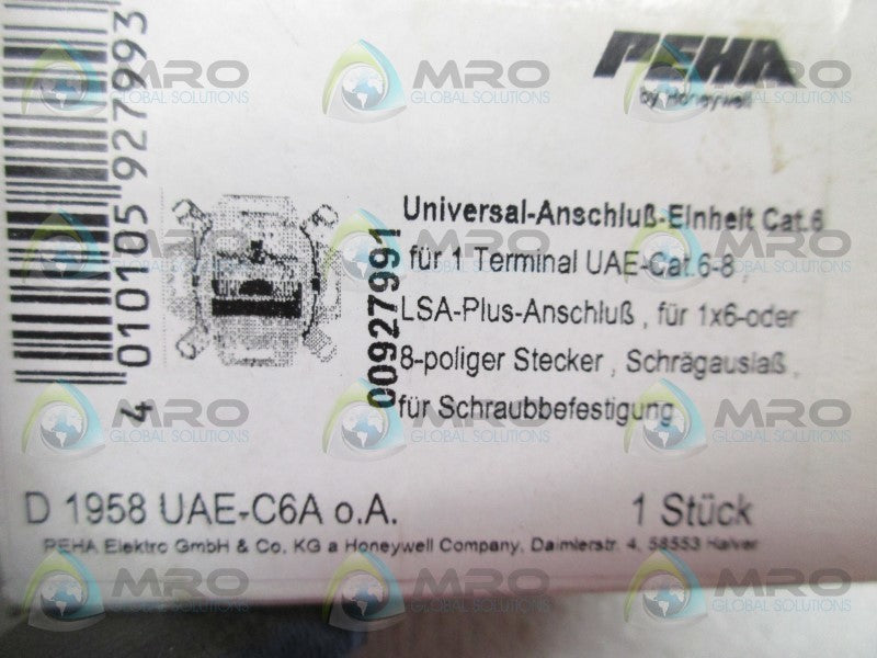 PEHA D-1958-UAE-C6A TWO TERMINAL UNIVERSAL CONNECTOR BLOCK  NSMP