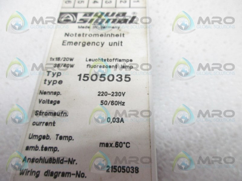 AQUA SIGNAL 1505035 POWER SUPPLY  UNMP