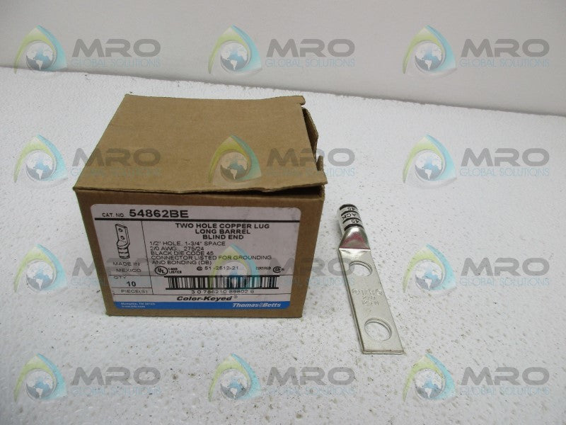 THOMAS & BETTS 54862BE TWO HOLE COPPER LUG (IN BOX)  NSNP