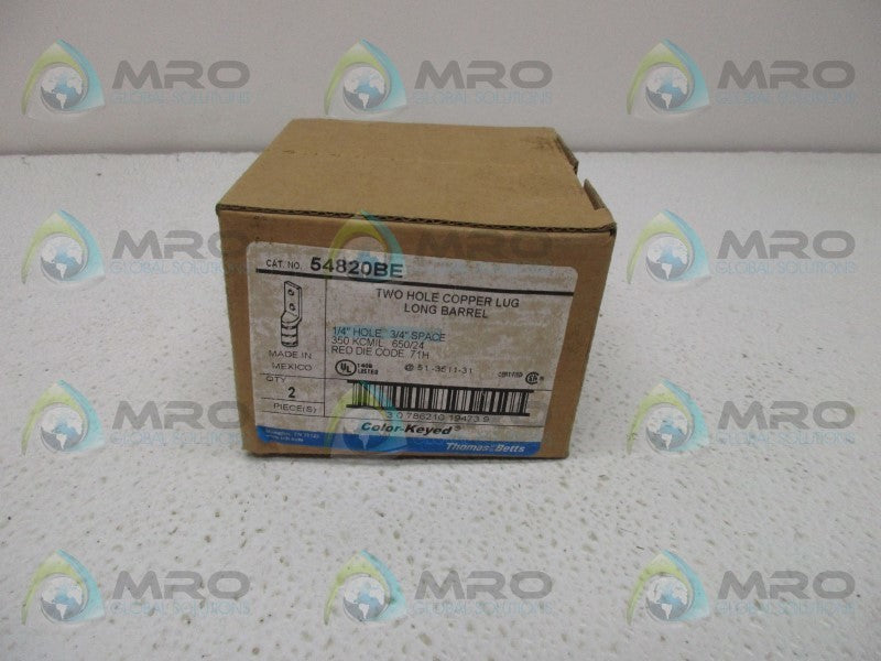 THOMAS & BETTS 54820BE TWO HOLE COPPER LUG (IN BOX)  NSNP