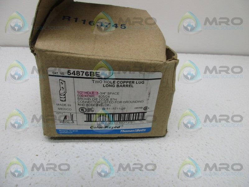 THOMAS & BETTS 54876BE TWO HOLE COPPER LUG (IN BOX)  NSNP