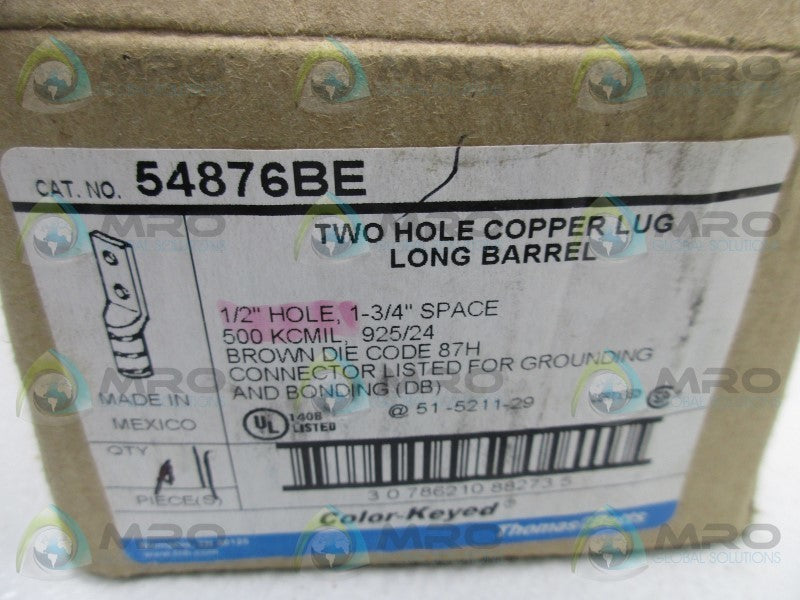 THOMAS & BETTS 54876BE TWO HOLE COPPER LUG (IN BOX)  NSNP