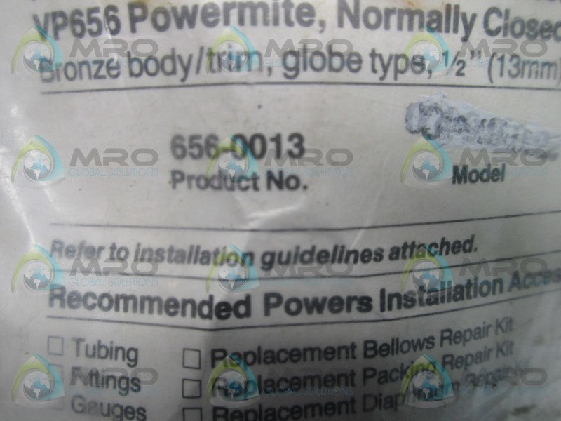 INDUSTRIAL MRO 656-0013 VALVE * NEW IN FACTORY BAG *