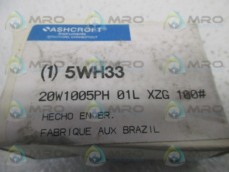 ASHCROFT 20W1005PH01LXZG100 PRESSURE GAUGE  NSMP
