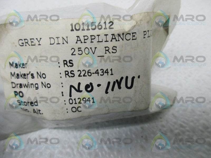 RS 931957106 226-4341 GREY APPLIANCE PLUG  NSMP