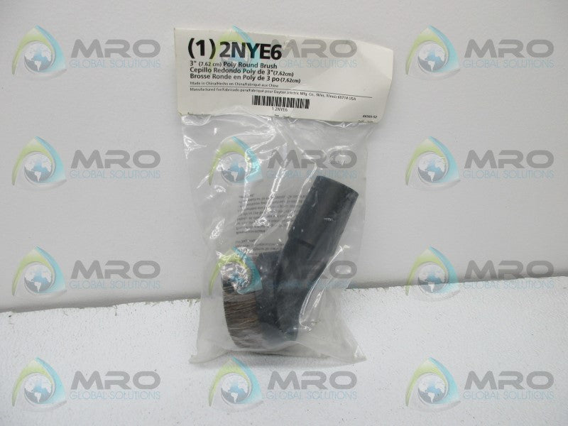 DAYTON 2NYE6 POLY ROUND BRUSH 3" * NEW IN FACTORY BAG *