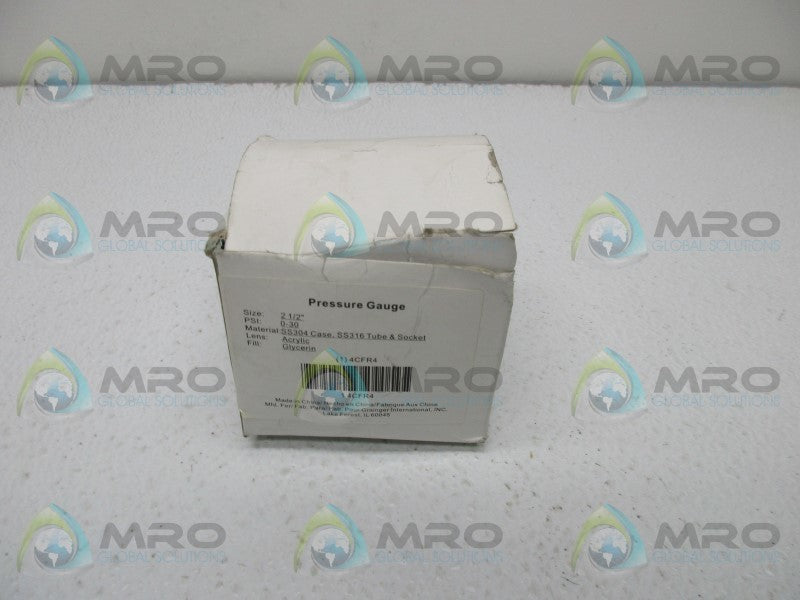 GRAINGER 4CFR4 PRESSURE GAUGE 0-30PSI  NSMP