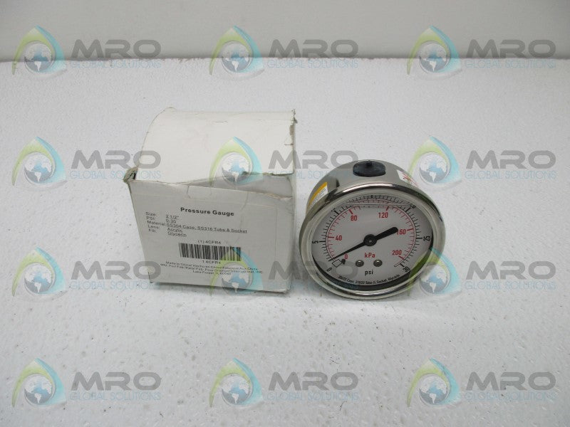 GRAINGER 4CFR4 PRESSURE GAUGE 0-30PSI  NSMP