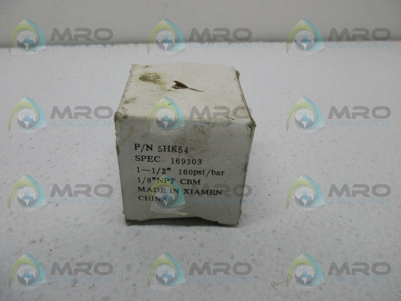 GRAINGER 5HK54 PRESSURE GAUGE 160PSI  NSMP