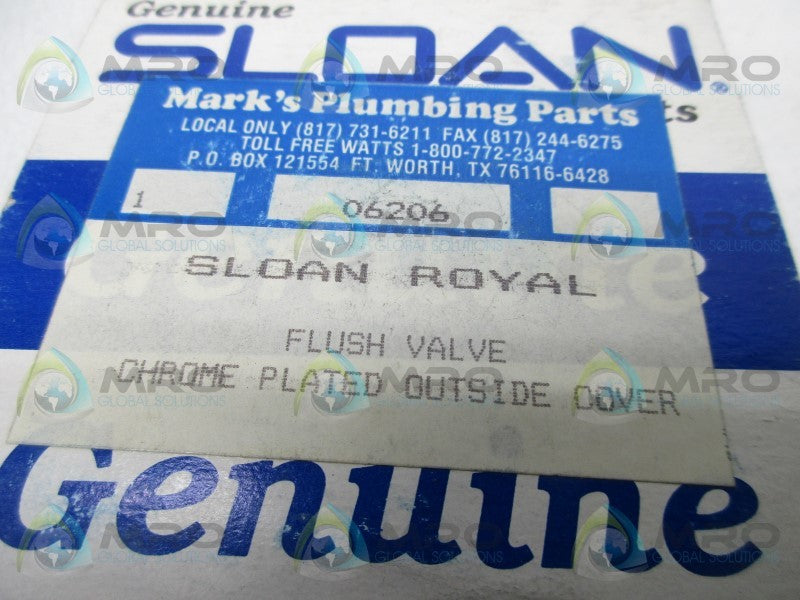 SLOAN A72CP FLUSH VALVE CHROM PLATED OUTSIDE COVER  NSMP