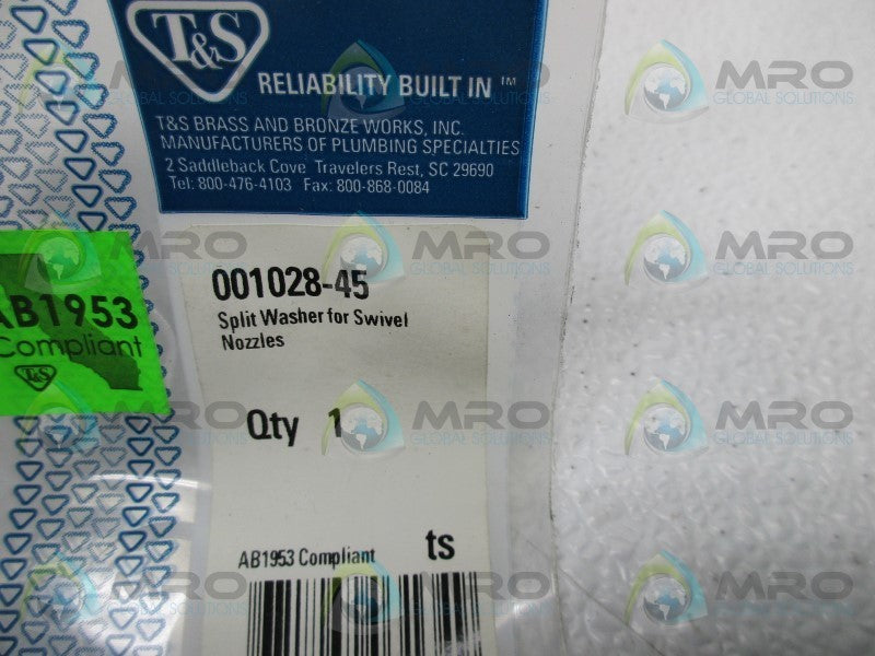 T & S 001028-45 SPLIT WASHER FOR SWIVEL NOZZLE  NSMP