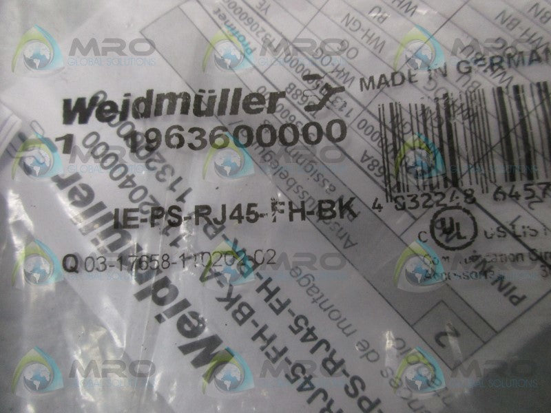 WEIDMULLER IE-PS-RJ454-FH-BK PLUG  NSMP