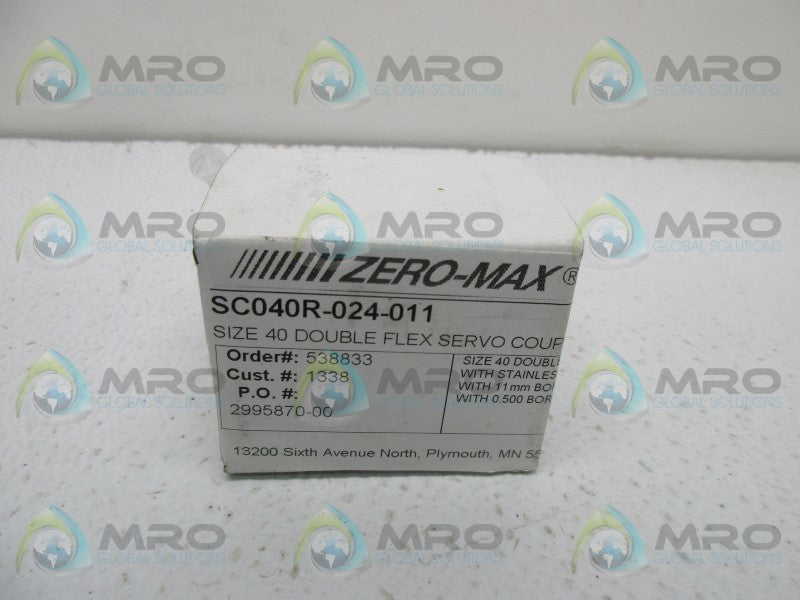 ZERO MAX SC040R-024-011 SIZE 40 DOUBLE FLEX SERVO COUPLING  NSMP