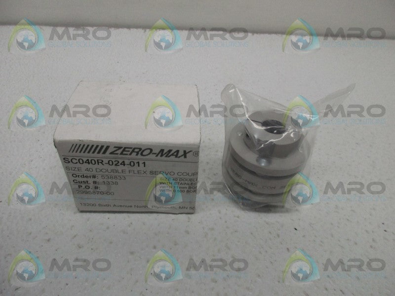 ZERO MAX SC040R-024-011 SIZE 40 DOUBLE FLEX SERVO COUPLING  NSMP