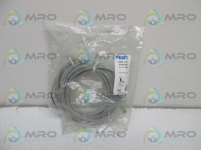 FESTO KMYZ-7-24-10-LED-PUR PLUG SOCKET W/ CABLE  NSMP