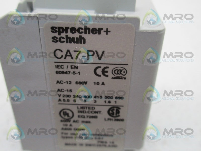 SPRECHER+SCHUH CA7-PV-20 AUXILIARY CONTACT BLOCK  NSMP