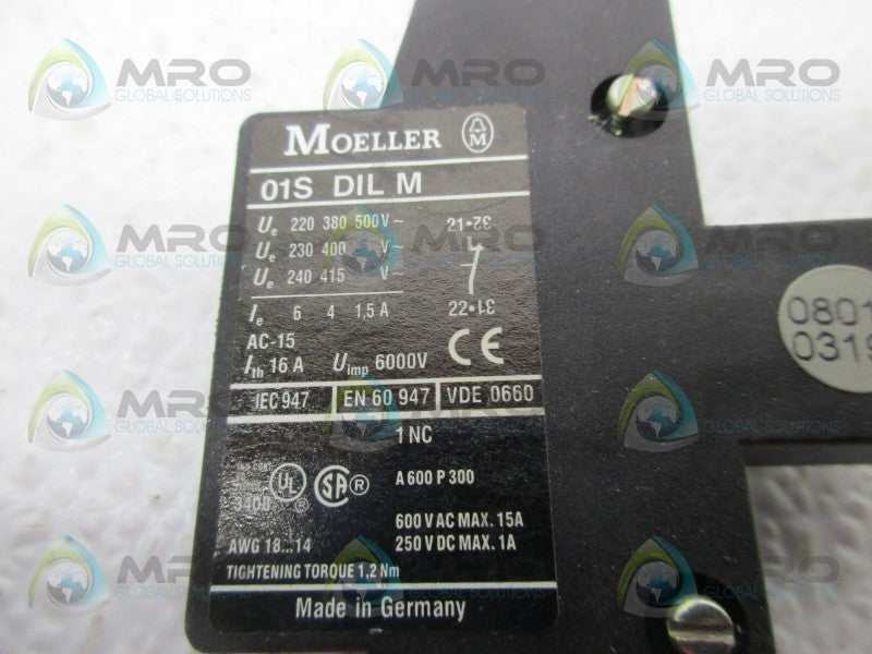 KLOCKNER MOELLER 01SDILM AUXILIARY CONTACT  NSNP
