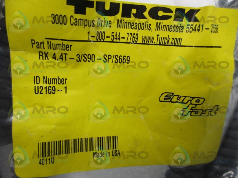 TURCK RK-4.4T-3/S90-SP/S669 CABLE ASSEMBLY  NSMP