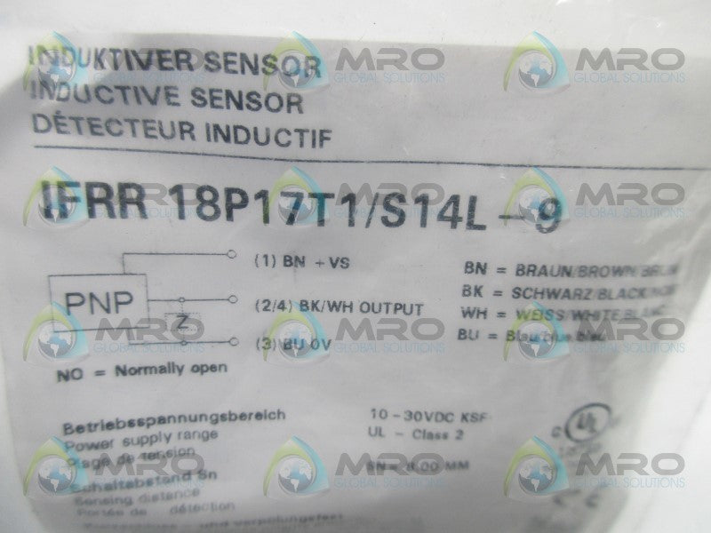 BAUMER IFRR18P1T1/S14L-9 INDUCTIVE SENSOR * NEW IN FACTORY BAG *