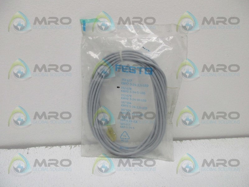 FESTO KMYZ-3-24-5-LED PLUG SOCKET W/ CABLE  NSMP