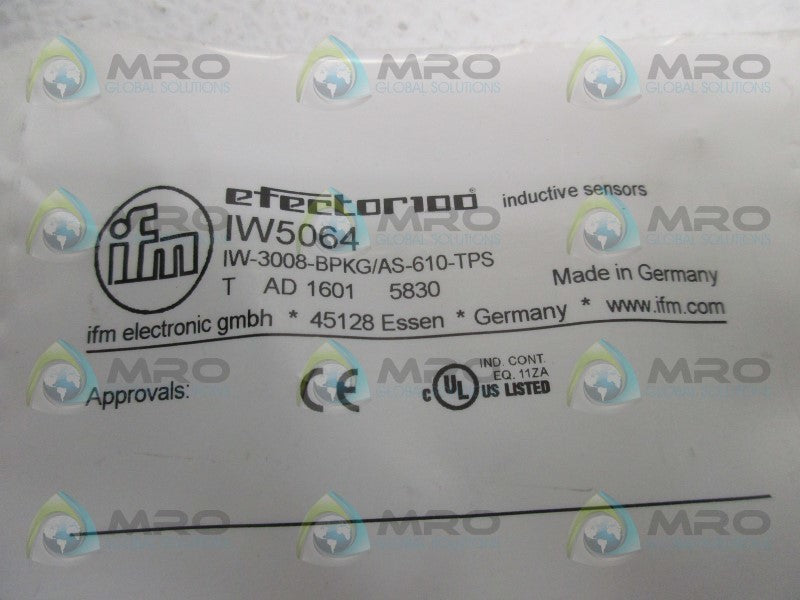 IFM EFECTOR IW5064 INDUCTIVE SENSOR * NEW IN FACTORY BAG *