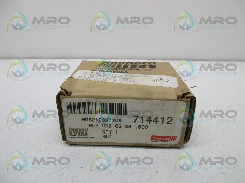 REXNORD 714412 HUB DBZ 62 SB .500 * FACTORY SEALED *
