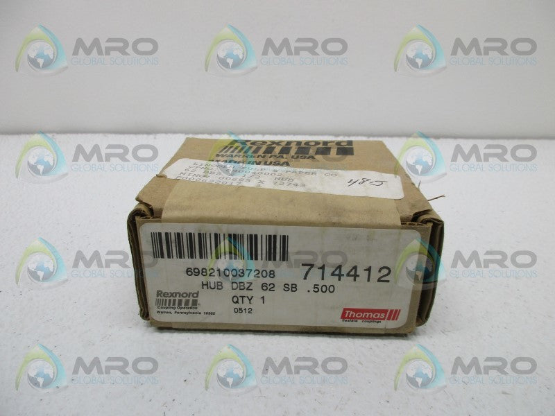 REXNORD 714412 HUB DBZ 62 SB .500 * FACTORY SEALED *