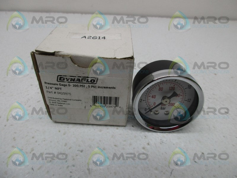 DYNAFLO 042975 PRESSURE GAUGE 0-200PSI  NSMP